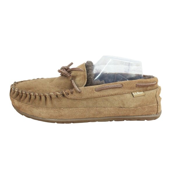 LL Bean Wicked Good Moccasins Shearling Lined Chocolate Brown 10 M - Picture 1 of 9